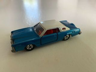 Vintage 1976 Tomy Ford Lincoln Continental Mark Iv Tomica Blue Toy Car Minty