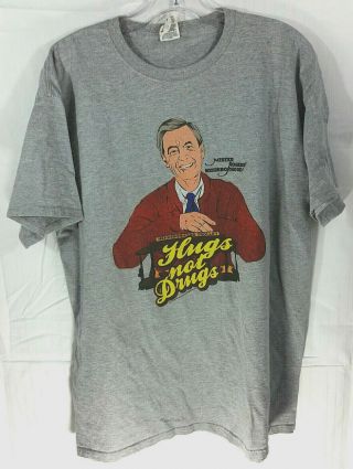 Mister Rogers Neighborhood Hugs Not Drugs Vtg T Shirt Size Xl
