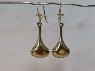 Vintage 9ct Gold Drop Dangle Earrings Not Scrap