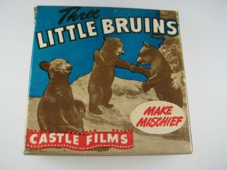 Vintage 16 Mm Film - Castle Films - Three Little Bruins Make Mischief - No.  616