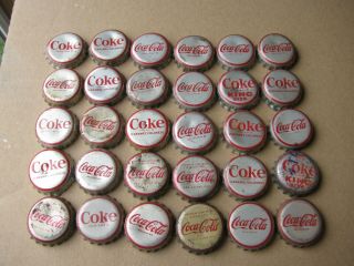 30 Vintage Coke Coca Cola Soda Cork Bottle Caps Some Different Cities