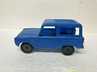 Vintage 1966 Blue Processed Plastic Ford Bronco Toy Made In Usa Unmarked