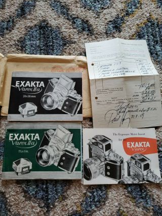 Vintage Exakta Varex Vx & Varex Iia Camera Guide Manuals/german And English