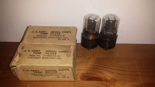 PAIR VT - 135/12J5GT Vacuum Tubes WWII Western Electric NOS by RCA US Army 1940 ' s 3