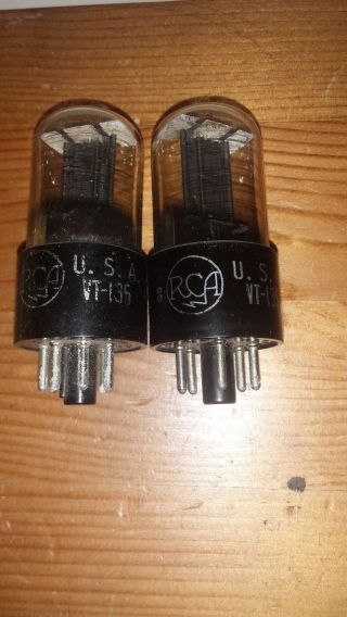 PAIR VT - 135/12J5GT Vacuum Tubes WWII Western Electric NOS by RCA US Army 1940 ' s 4