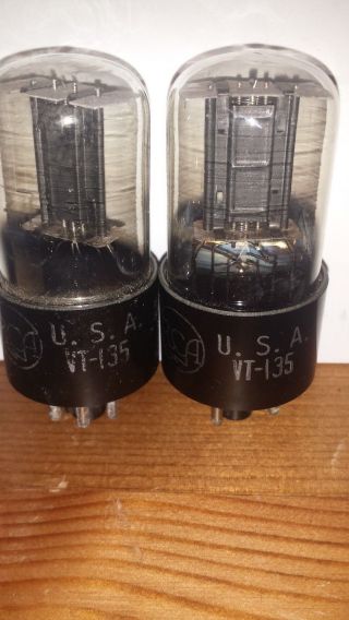 PAIR VT - 135/12J5GT Vacuum Tubes WWII Western Electric NOS by RCA US Army 1940 ' s 7
