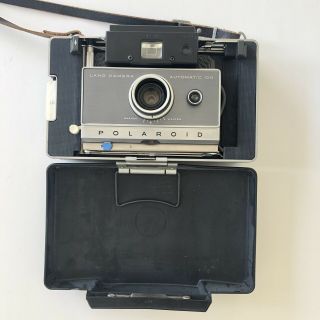 Vintage Polaroid Automatic 100 Land Camera With Leather Strap