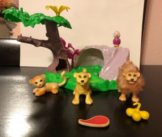 Vintage Kenner Littlest Pet Shop Zoo Lion Family Complete Set