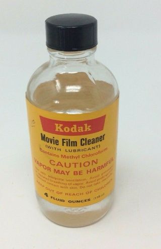 Vintage Kodak Movie Film Cleaner - Mostly Full Bottle - Collectors Item