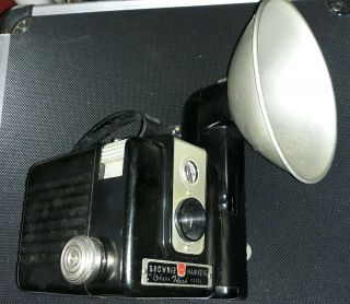 Vintage Kodak Brownie Hawkeye Camera Flash Model With Kodalite Flasholder -