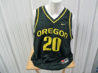 Vintage Nike Oregon Ducks Fred Jones 20 Xl Green Basketball Jersey 1998 - 2000