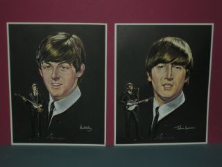 The Beatles 1960s Volpe Color Prints Posters Set Of 4 Fab Vintage Old Stock See