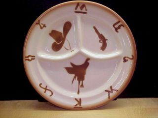 Vintage Jackson China Western Cowboy Restaurant Ware Divided Grill Plate