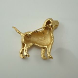 Vintage Crown Trifari Gold Tone Beagle Dog Pin Brooch 4