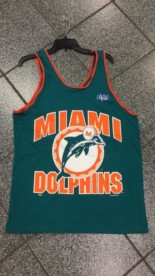 Vintage Nfl Miami Dolphins Dolphin Tank Top Size Xxl 90’s 1990’s Vtg
