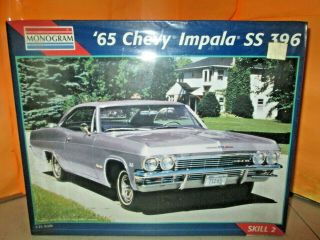 Vintage Monogram 1965 Chevy Impala Ss 396 Model Kit 85 - 2470 1:25