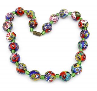 Retro Vintage Bead Necklace With A Vivid Chaotic Cascade Of Colour ;o)