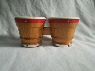 Set Of Vintage Bongo Drums,  10 " Long X 5.  5 " Tall,  Unmarked