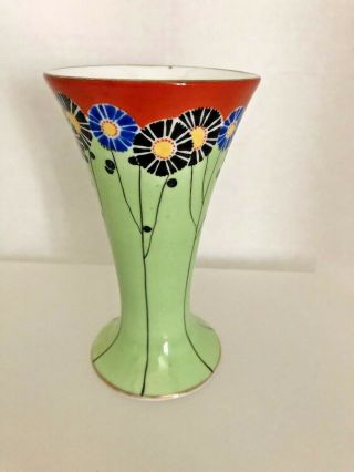 Vintage NORITAKE M Morimura Hand Painted Vase Art Deco Flowers Made in Japan 2