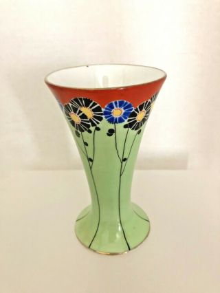 Vintage NORITAKE M Morimura Hand Painted Vase Art Deco Flowers Made in Japan 3