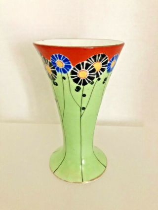Vintage NORITAKE M Morimura Hand Painted Vase Art Deco Flowers Made in Japan 4