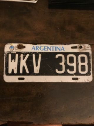 Vintage Argentina License Plate Tag Placa