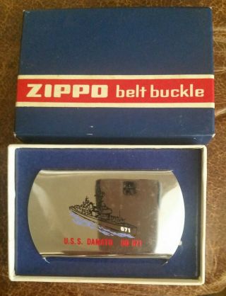 Vintage Zippo Belt Buckle U.  S.  S.  Damato Dd 871.  Never Worn,  Box Has Some Wear.