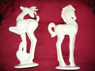 Vintage Cemar Pottery Deer 565 Horse Pony 555 Deco Art California