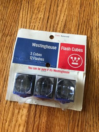 Westinghouse Blue Flash Cube Flash Bulbs (3) Vintage Color Balanced