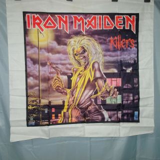 Vintage 80s IRON MAIDEN KILLERS Nikry Novel.  Tapestry Wall Hanging Banner 4 ' x4 ' 2