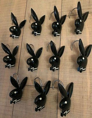 Vintage Playboy Bunny Logo Shower Curtain Hooks,  Set Of 11