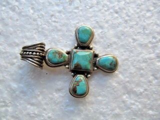 BARSE Vintage Sterling Silver Turquoise Cross 4