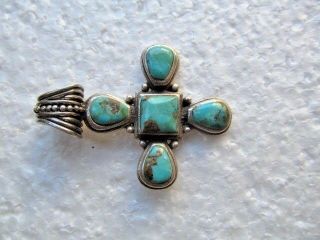 BARSE Vintage Sterling Silver Turquoise Cross 5