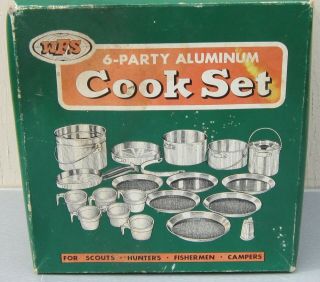 Vintage Wfs 6 - Party Aluminum Cook - Set Barely Japan Camping