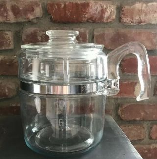 Vintage Pyrex Flameware Glass Stovetop 9 Cup Coffee Pot Percolator 7759 - C
