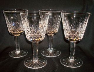 Vintage Waterford Ireland Crystal Glass Lismore 5 ⅞” Wine Footed Stemmed Goblets