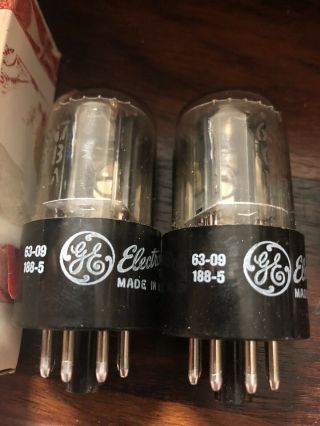 Pair Nos Vacuum Tubes Ge,  6sn7 Gtb Grey Plates,  Copper Supports,  Side Halo