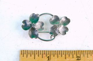 Vintage Art Nouveau Style Stuart Nye Sterling Silver Dogwood Flower brooch pin 7