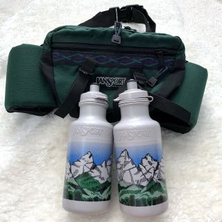 Vtg Jansport X2 Water Bottle Holder Fanny Pack Belt Bag Hiking Outdoor Camping
