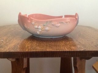 Vintage Roseville Pottery Ixia Pink Green Bowl 331 - 9 Lovely