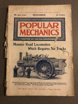 Early 1904 Vintage Popular Mechanics December - - Automobile Aviation