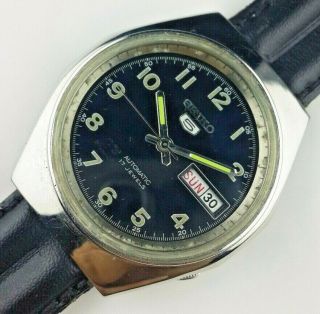 Vintage Seiko 5 6309a 17j Men Automatic Japan Dial Wrist Watch E0665