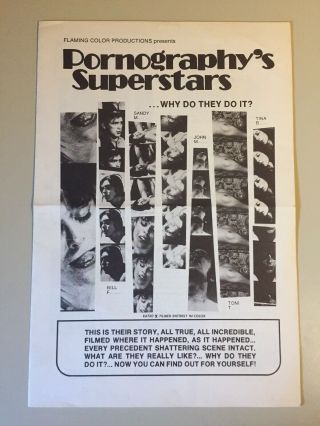 Vintage 1971 Pornographys Superstars Pressbook Adult Drama Sharon Gillivray