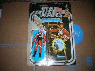 1978 Kenner Vintage Star Wars Luke Skywalker Pilot W/ 20 Card Back & Weapon