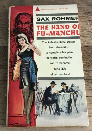 The Hand Of Fu - Manchu Sax Rohmer 1962 1st Pyramid F - 6888 Pb Ed Rudy Nappi Cover