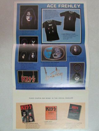 KISS 1978 ACE FREHLEY LP VINTAGE INSERT MERCH SPECIAL MERCHANDISE ORDER FORM OOP 3