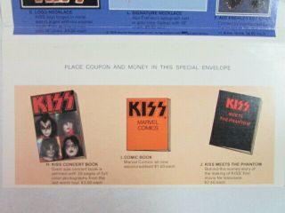 KISS 1978 ACE FREHLEY LP VINTAGE INSERT MERCH SPECIAL MERCHANDISE ORDER FORM OOP 5