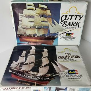 Vintage 1979 Revell Cutty Sark And Uss Constitution Models.
