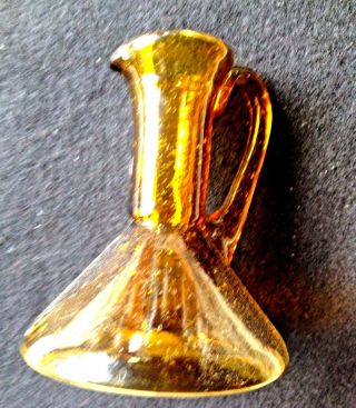 vintage blenko amber hand blown glass vase with bubbles 3