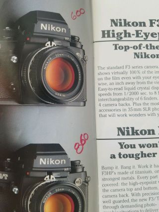 OEM Nikon F3 Series & Accessories Manufacturer ' s Sales Brochure Guide ENG 1985 5